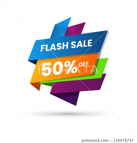Flash Sale Banner with 50 Off Flash Sale Banner with 50 Off 130478747