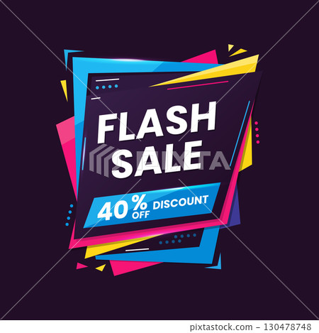 Flash Sale Promotion Banner with 40 Discount Flash Sale Promotion Banner with 40 Discount 130478748