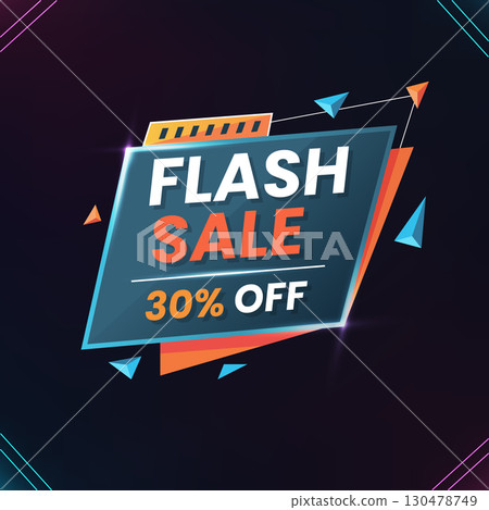 Flash Sale Promotion Banner with 30 Off Discount Flash Sale Promotion Banner with 30 Off Discount 130478749