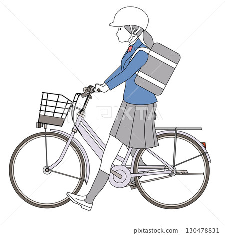 騎自行車並停下來 騎自行車並停下來 130478831