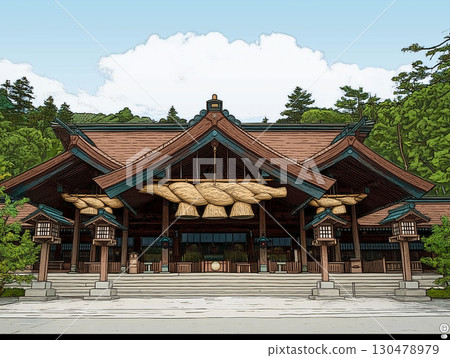 神社和注連繩插圖 130478979