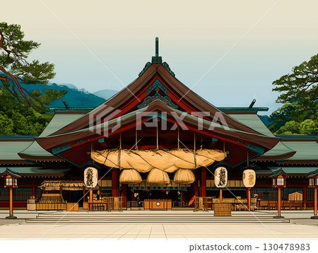 神社和注連繩插圖 130478983