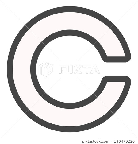 C mark illustration, eye test style design (Landolt ring) 130479226