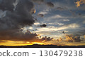 Golden sunset clouds 130479238