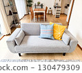 Living and dining room with sofa 130479309