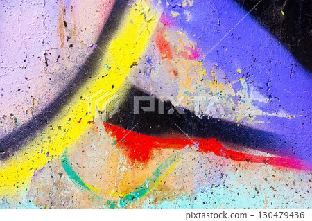 Vibrant Graffiti Art with Neon Colors, 80s Street Style for Urban Decor Vibrant Graffiti Art with Neon Colors, 80s Street Style for Urban Decor 130479436