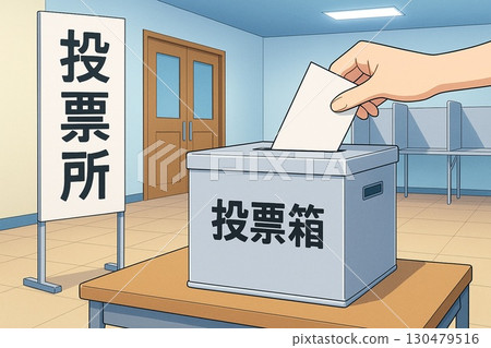 選舉投票站圖 130479516