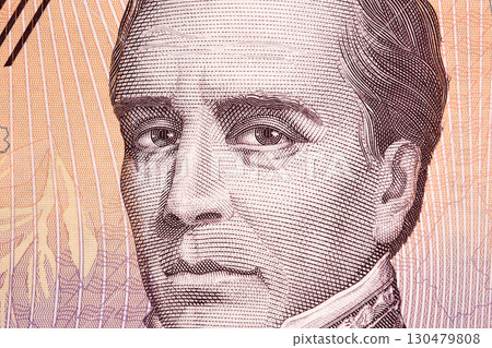 Rafael Urdaneta a closeup portrait from Venezuelan money Rafael Urdaneta a closeup portrait from Venezuelan money 130479808