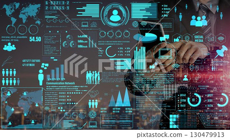 Global Connection Network and Digital Data Integration Thunk 130479913