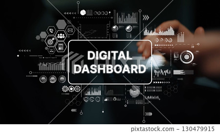 Modern Digital Dashboard Display with Data Analytics Graphs and User-Focused Interface Elements. Asymptotic smart data analytic Modern Digital Dashboard Display with Data Analytics Graphs and User-Focused Interface Elements. Asymptotic smart data analytic 130479915