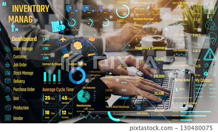 Inventory Management Dashboard with KPI and Supply Chain Overview Thunk 130480075