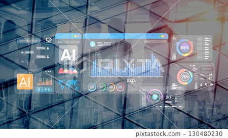 AI Brain Processing Data with Generative Artificial Intelligence Concept Muxer 130480230