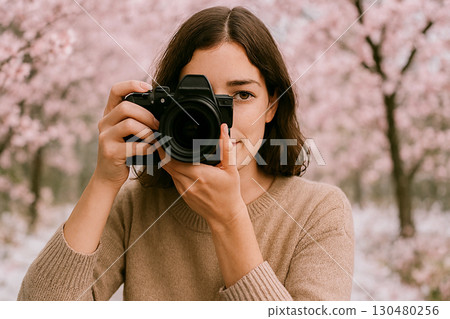 Image of a female photographer Image of a female photographer 130480256