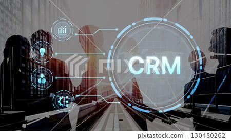 CRM Customer Relationship Management Platform with Data Analytic User Tool Muxer 130480262