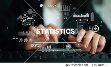 Data Analytics and Statistics Visualization with Hands Typing on Keyboard in Modern Office Environment. Asymptotic smart data analytic Data Analytics and Statistics Visualization with Hands Typing on Keyboard in Modern Office Environment. Asymptotic smart data analytic 130480480