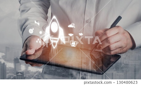 Startup Launch and Business Growth Innovation Strategy Muxer 130480623