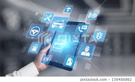 Car services and insurance solutions for vehicle protection Spire 130480862