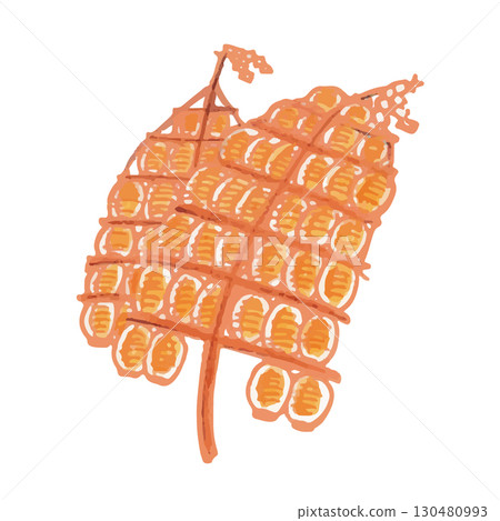 Cute Illustrations of the Kanto Festival in Tohoku (Akita Prefecture) 130480993