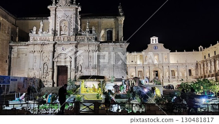 Christmas illuminations at the Duomo in Lecce, southern Italy 130481817