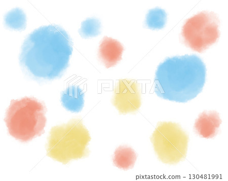 Light blue, pink and yellow crayon texture dot background illustration 130481991