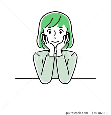 一個面頰的年輕女士 130482092