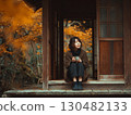 老房子裡拿著茶杯的女人 | 秋天，秋葉，休息，放鬆 130482133