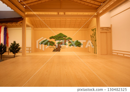 Noh stage in a traditional Noh theater Noh stage in a traditional Noh theater 130482325