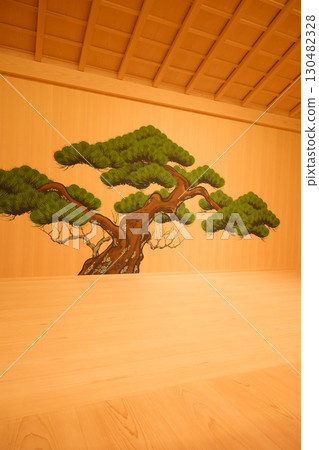 Noh stage in a traditional Noh theater Noh stage in a traditional Noh theater 130482328