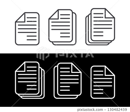 Paper icon design template. Line Art of Document. 130482439