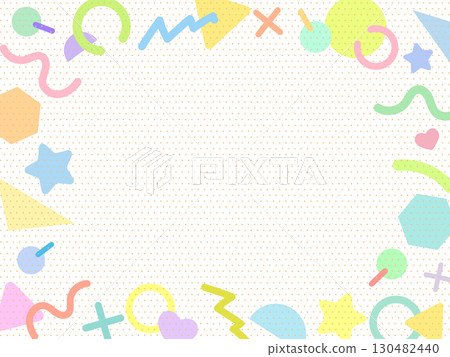 80 年代復古流行框架白色和橙色圓點 130482440