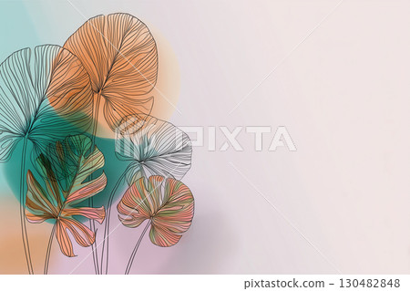 Modern green leaf abstract background | A fusion of tropical taste and sophisticated design 130482848