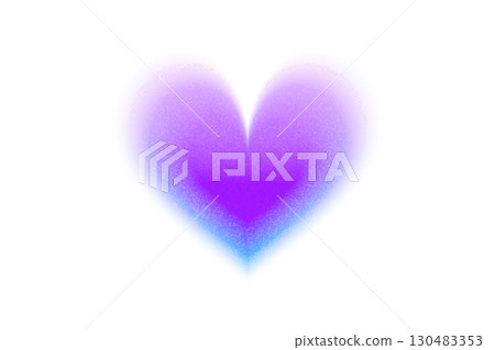 Purple abstract heart shape with gradient and blur effects for modern graphic or retro design in the Y2K style. Purple abstract heart shape with gradient and blur effects for modern graphic or retro design in the Y2K style. 130483353