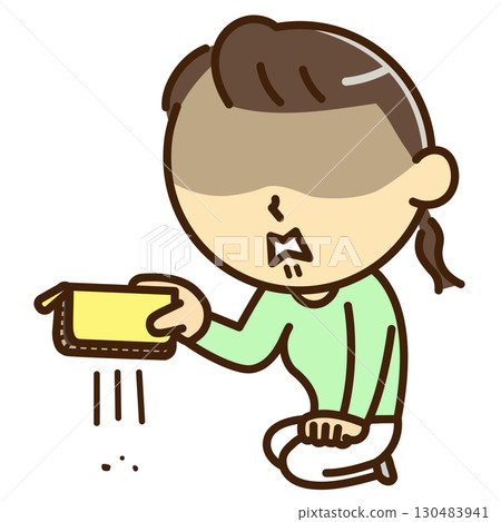Woman with an empty wallet 130483941
