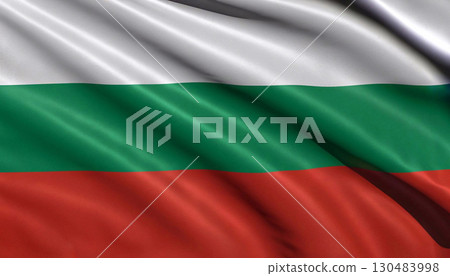 flag Bulgaria with juicy colors with pleats with visible satin texture 130483998