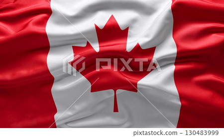 flag Canada with pleats with visible satin texture 130483999