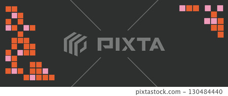 Background template in pixel art style. Vector design for social media, brochure, web baner with empty space for text. Background template in pixel art style. Vector design for social media, brochure, web baner with empty space for text. 130484440