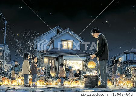 A fun and relaxing Halloween night candy distribution event | A local autumn event for families to enjoy 130484646