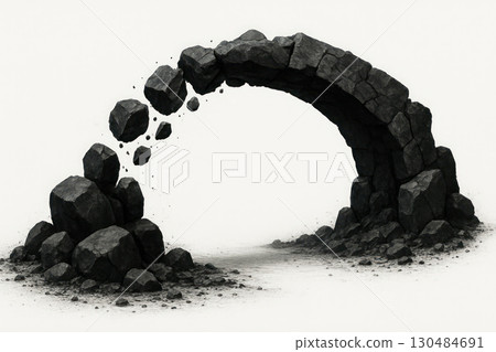The crumbling stone arch hung in space. 130484691
