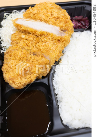 Delicious pork cutlet bento 130484898