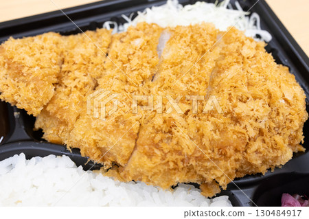 Delicious pork cutlet bento 130484917
