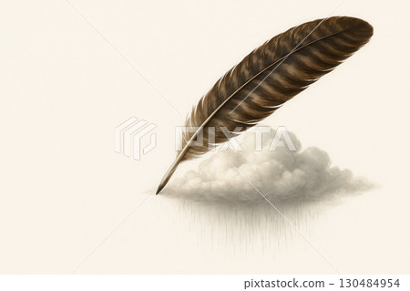 The pen writes with a cloud instead of ink. Space for text. 130484954