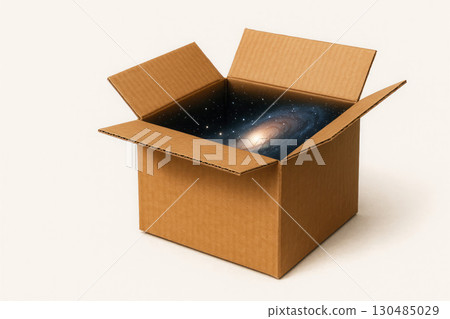Space inside a cardboard box. Space for text. 130485029