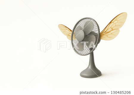 Fan with insect wings. Space for text. Fan with insect wings. Space for text. 130485206