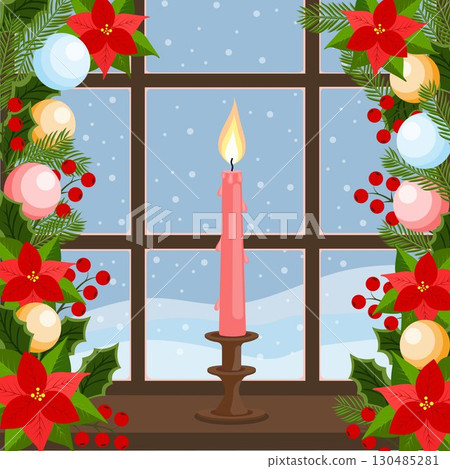 Christmas Candle Window 130485281