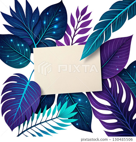 Beautiful Autumn Blank Paper White Background 130485506