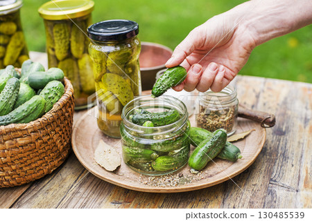 Pickled cucumbers pickles 130485539