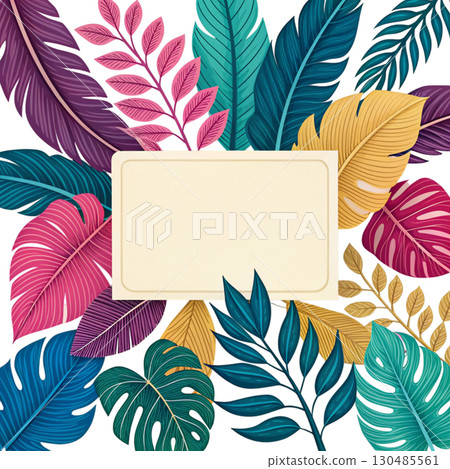 Beautiful Autumn Blank Paper White Background 130485561