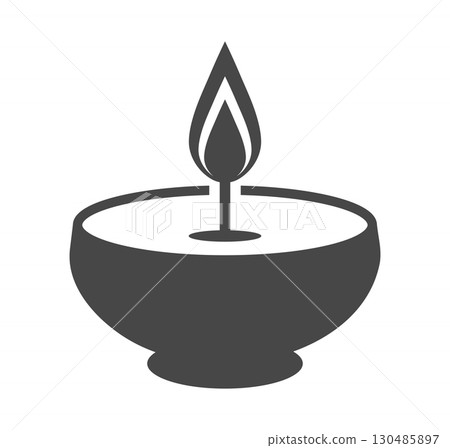 Minimal Diwali Flame Symbol Vector 130485897