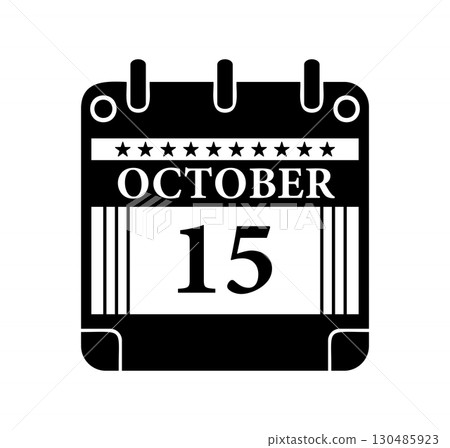 October 15 Calendar Icon October 15 Calendar Icon 130485923