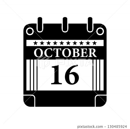 October 16 Calendar Icon 130485924